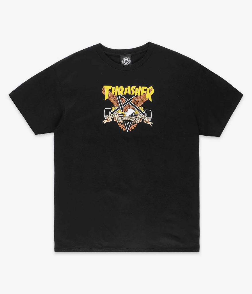 Thrasher x Anti Hero Eaglegram T-shirt Black vue de face