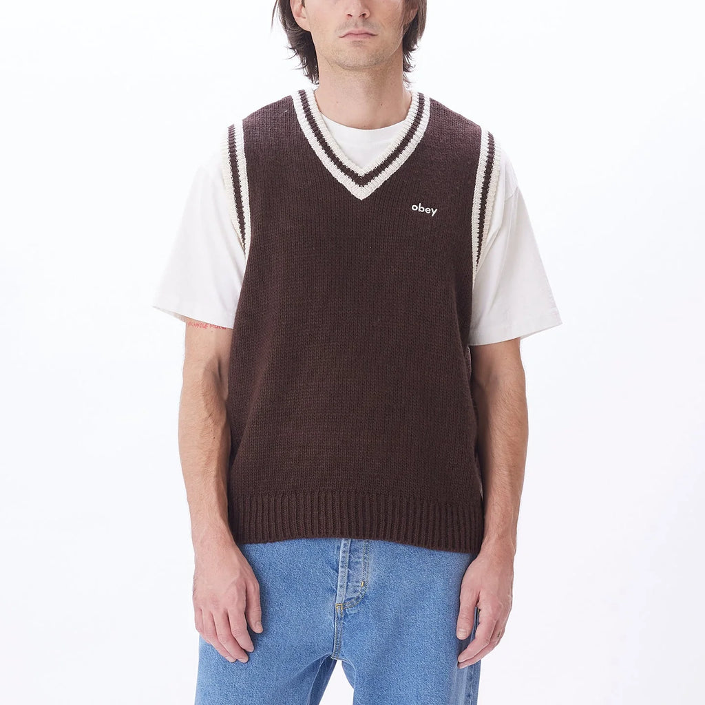 OBEY Alden Sweater Vest (Java Brown Multi)