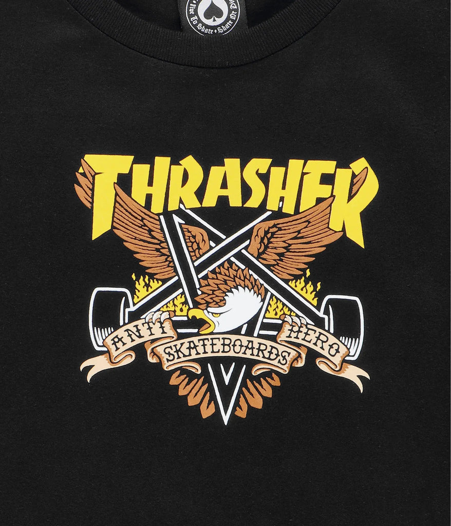 Thrasher x Anti Hero Eaglegram Hoodie (Black) dessin détaillé 