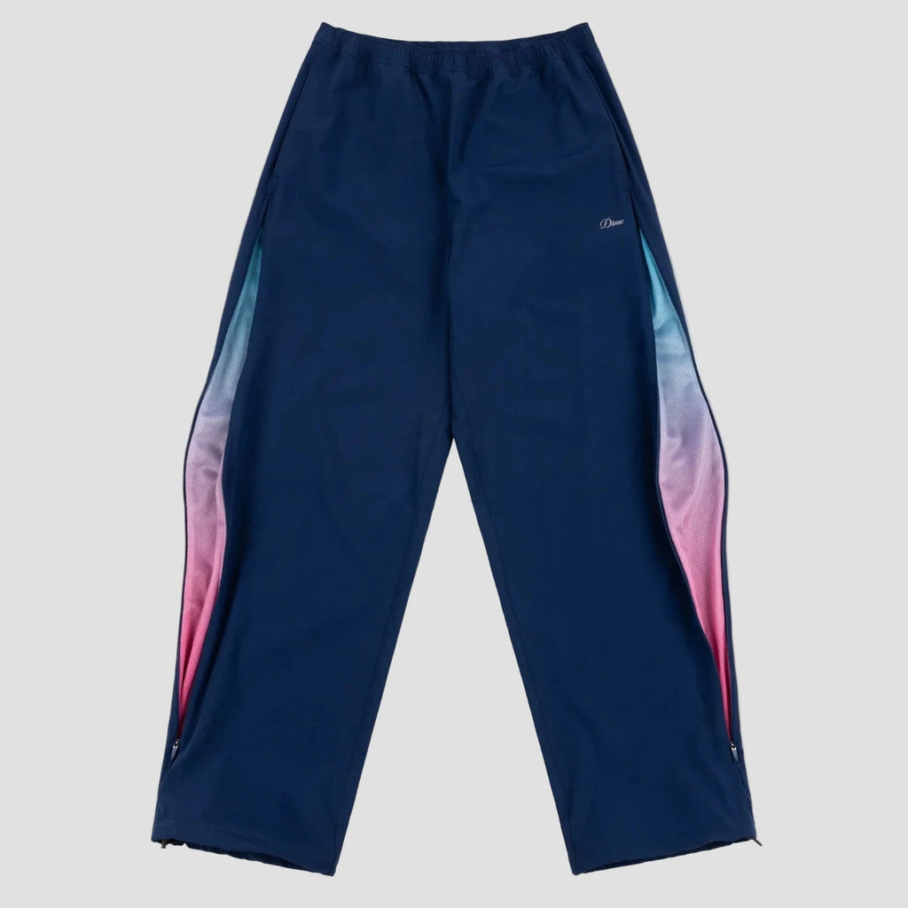 Pantalon Athletic Zip Dime MTL Dark Blue – coupe sportive, logo 3M réfléchissant, poches pratiques et zips discrets. Vue de face