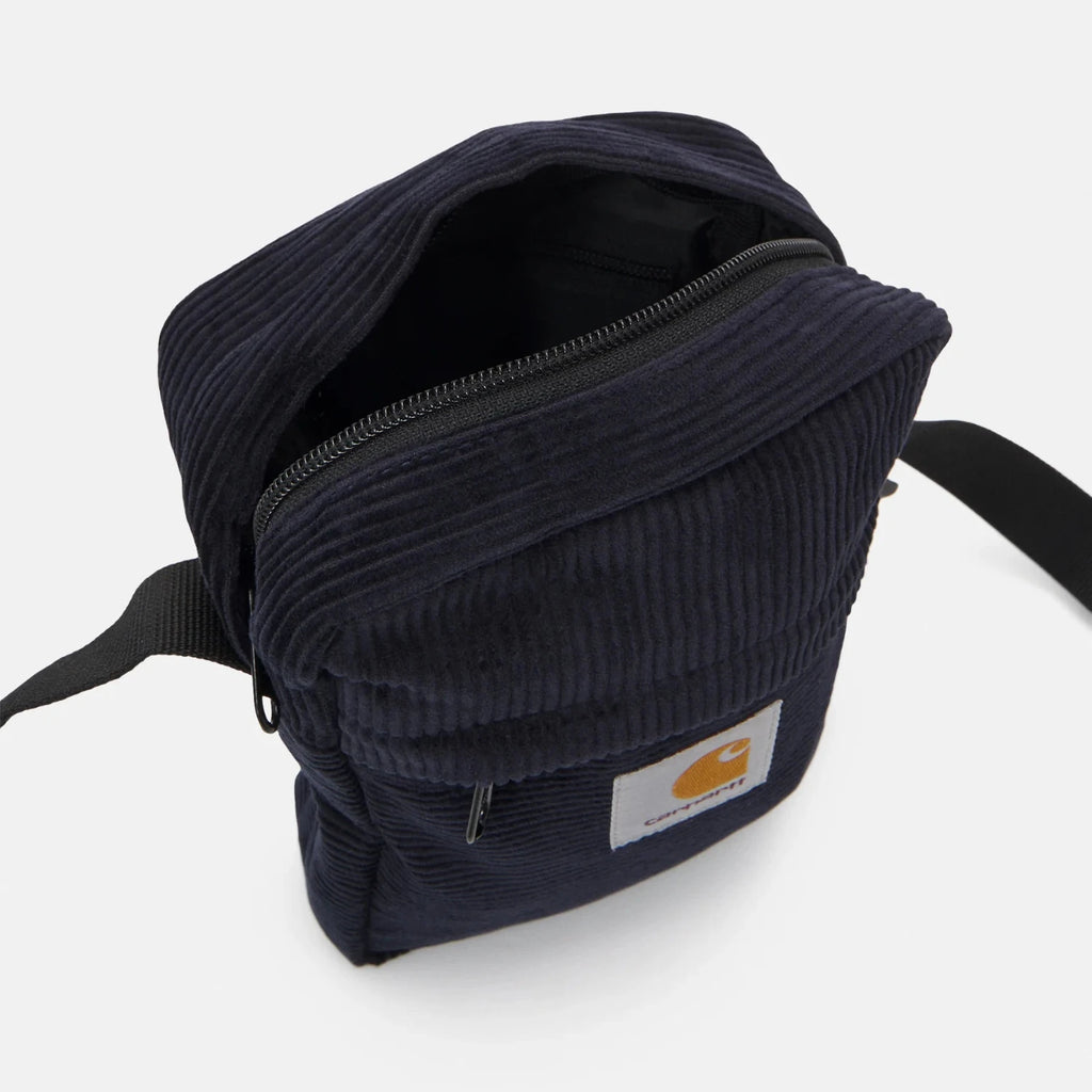 Sacoche Carhartt WIP Flint shoulder Dark Navy ouverte vue du haut