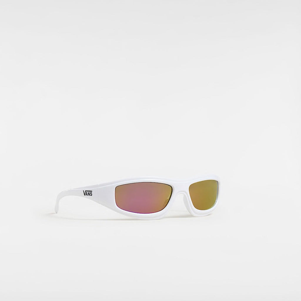 Lunettes Vans Felix blanc sunglasses vues de 3/4 face