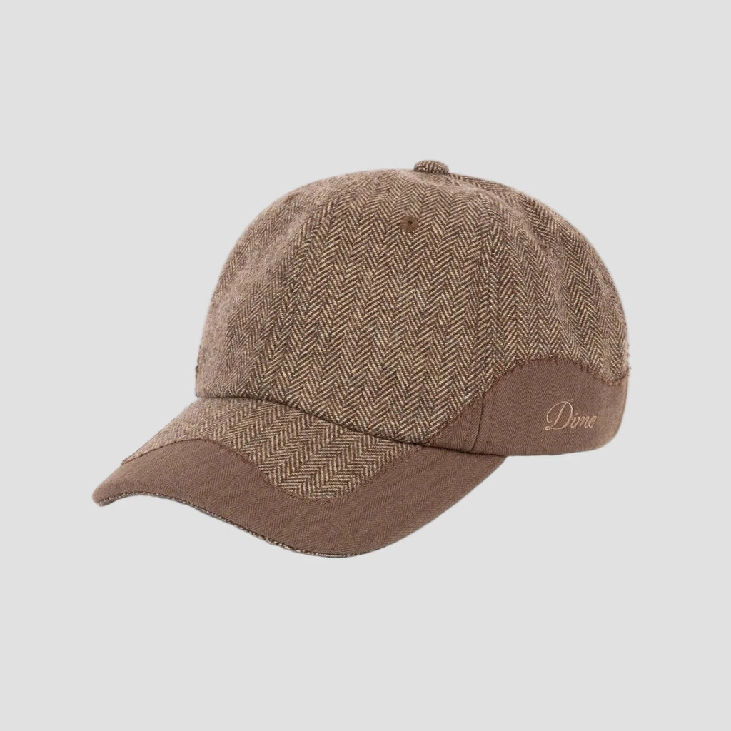 Casquette Dime MTL Heritage Low Pro – mélange laine/polyester, motif chevron, lanière cuir logo embossé, style skate Mons. Vue d'ensemble