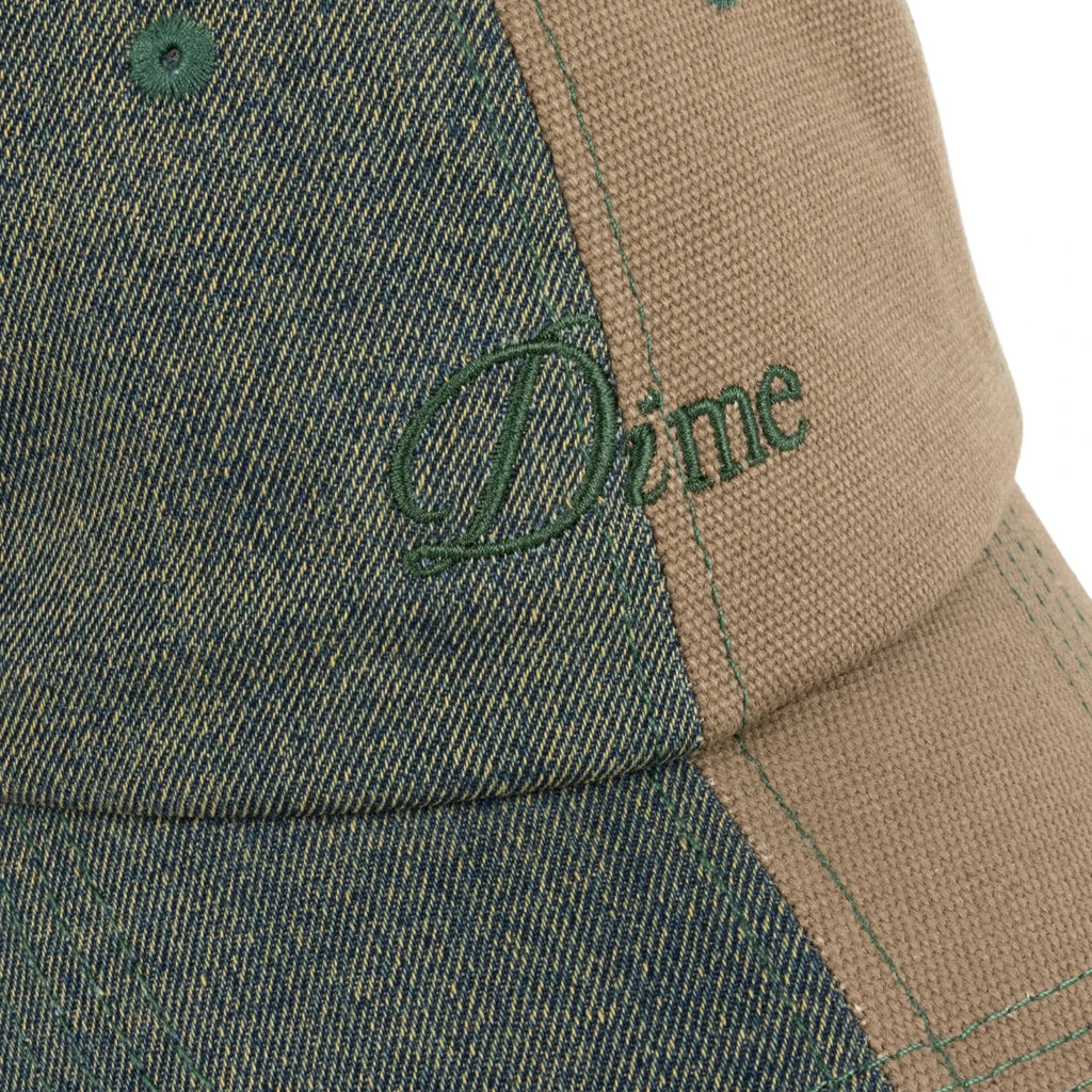 Casquette Dime MTL Split Low Pro – 100 % coton, logo brodé, lanière Velcro ajustable, streetwear skate Mons. Zoom sur logo brodé