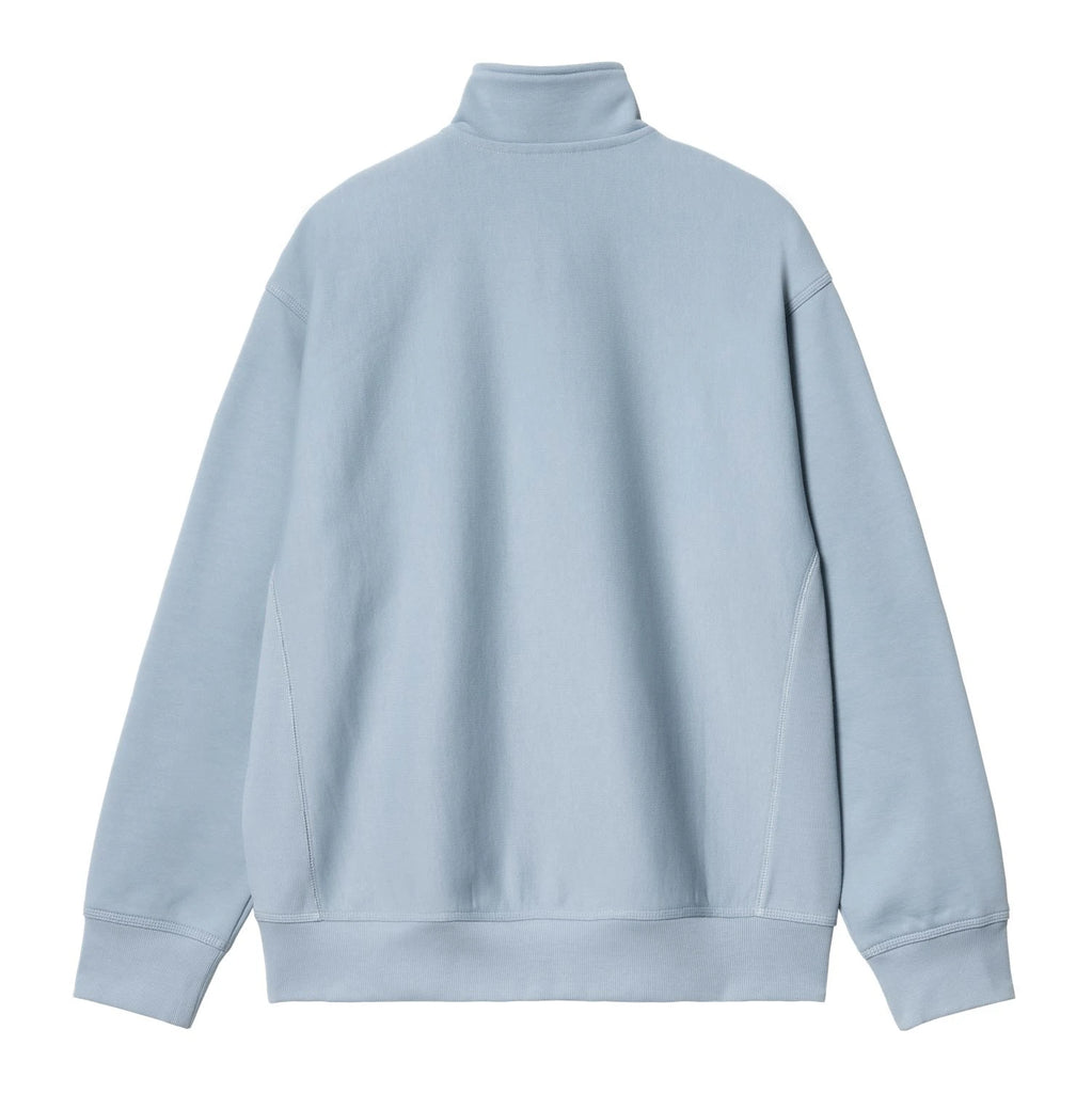 Carhartt WIP Half Zip American Script Sweatshirt (Frosted Blue)