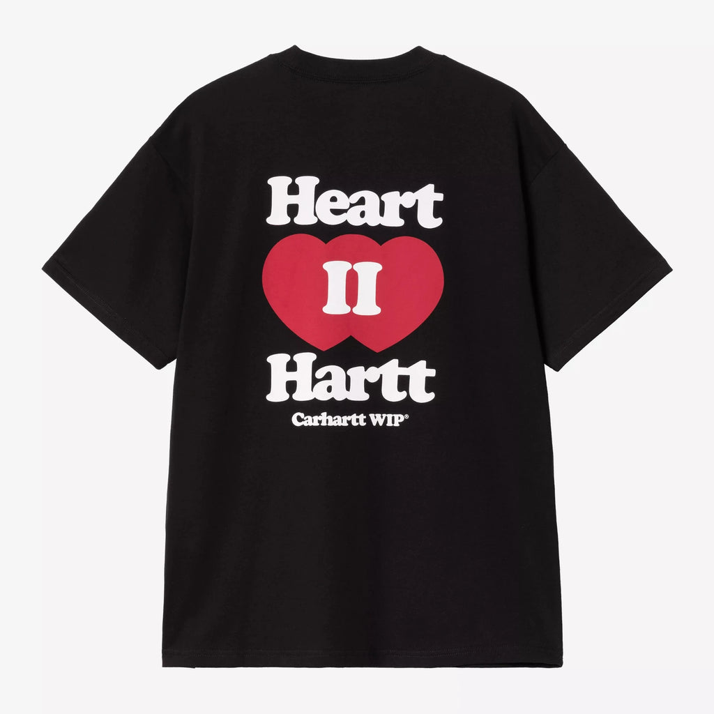 T-shirt Heart II Hartt Carhartt WIP vu de dos en coton bio léger, coupe loose, imprimé graphique et patch Heart. Streetwear et skate Mons Saint-Ghislain.