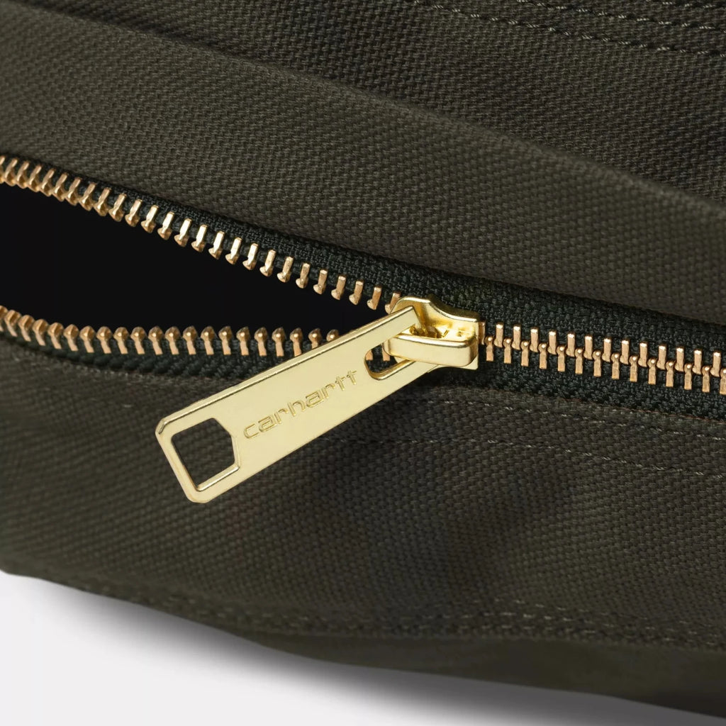 Carhartt WIP Dog Bed Olive lit pour chien toile résistante logo brodé – skateshop Mons - Vue sur la tirette
