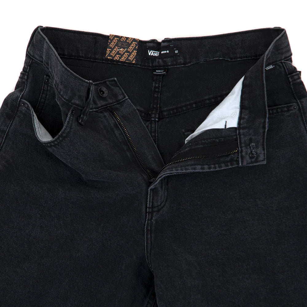 Vans Check-5 Baggy Denim 23" Shorts (Washed Black)