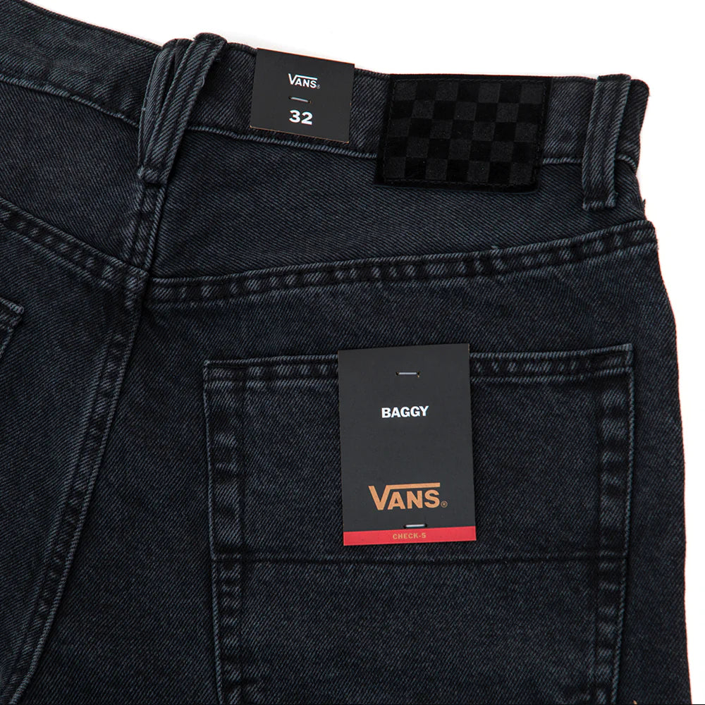 Vans Check-5 Baggy Denim 23" Shorts (Washed Black)