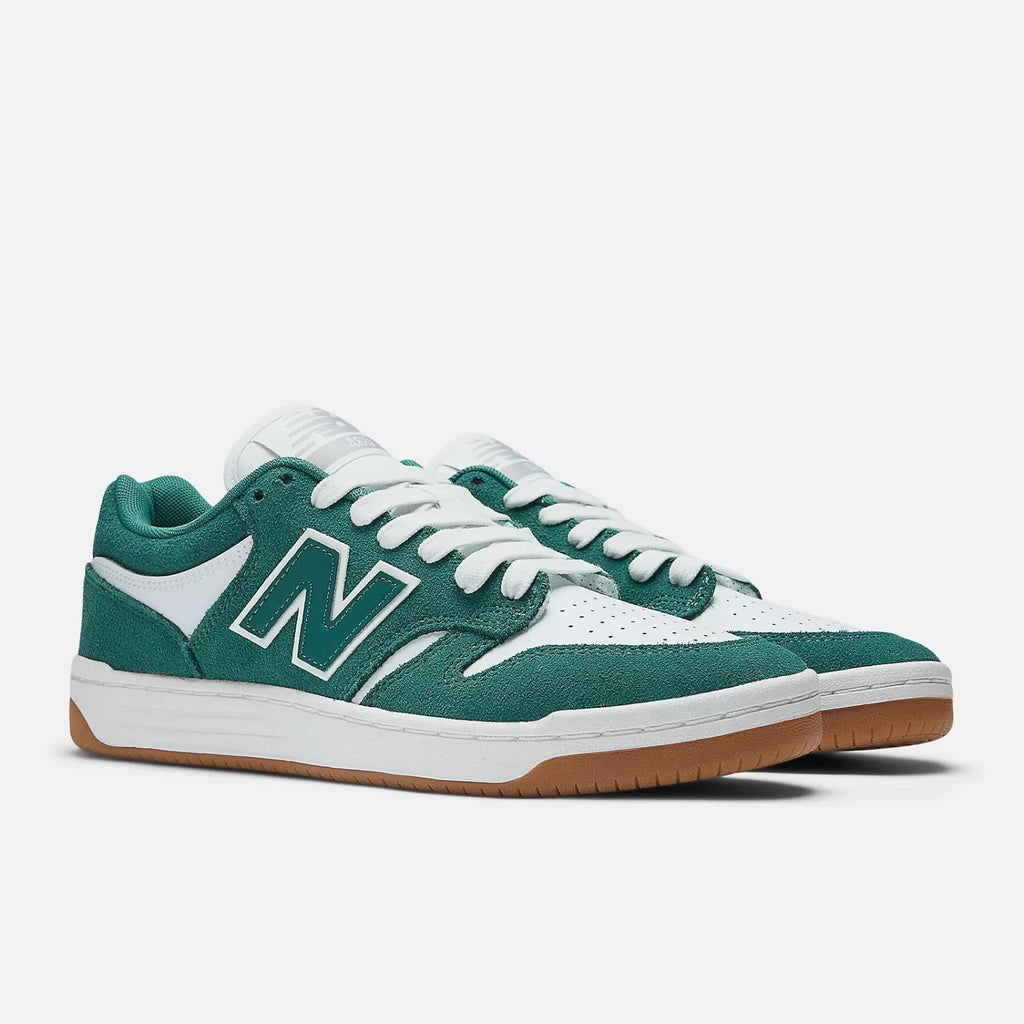 New Balance Numeric Vintage Teal White vues de 3/4 face extérieur