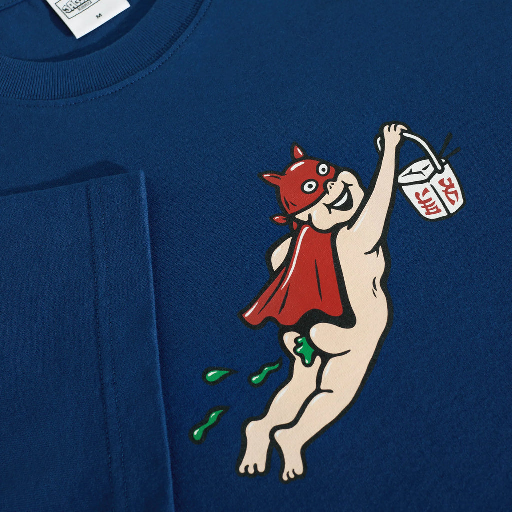 T-shirt Polar Take Away Ultramarine 100 % coton, artwork de Jacob Ovgren vue sur le dessin de face zoomé