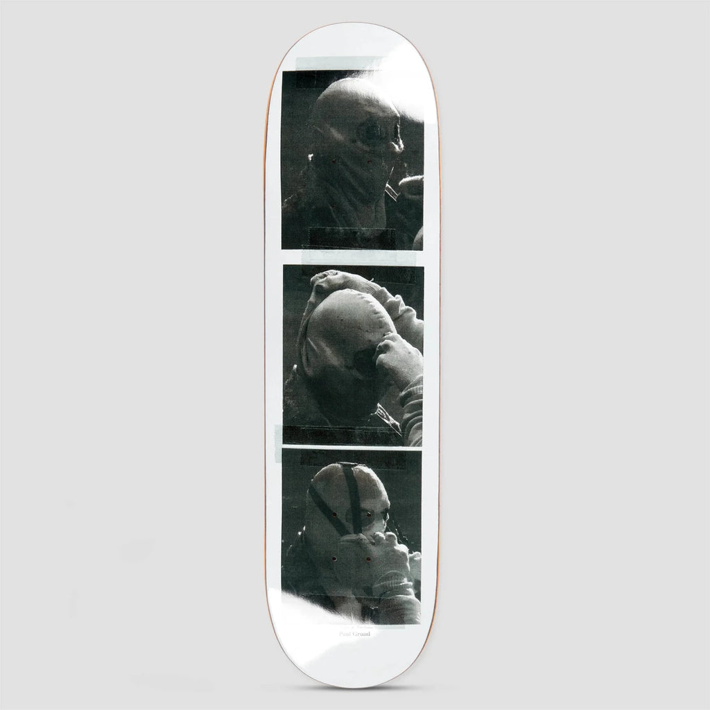 Deck Polar Paul Grund Stuntman B 8.5" avec photo de Marie Quéau vue sur le dessin du dessous