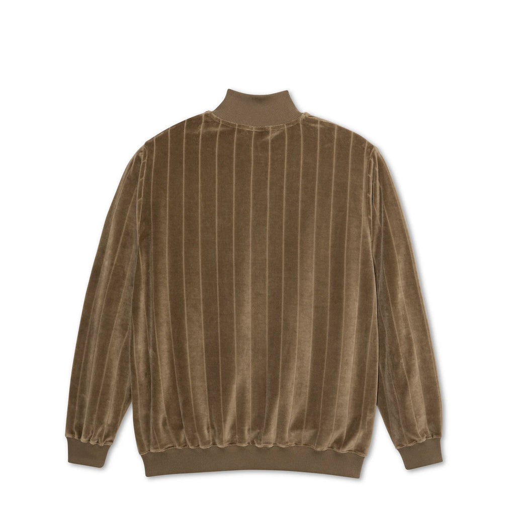 Polar Skate Co. Zip Neck Sweatshirt (Stripe Velour/Beech)