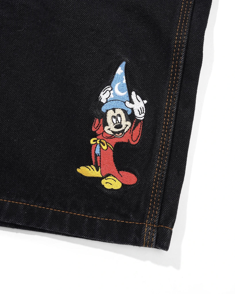 Butter Goods x Disney Fantasia Sorcerer Baggy Denim Shorts (Washed Black)