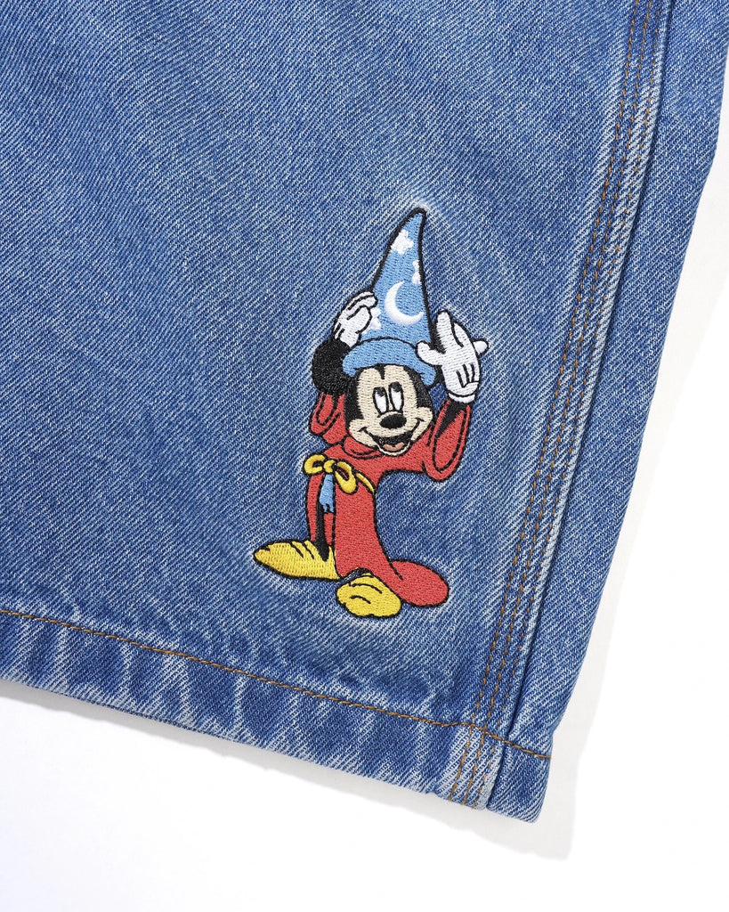 Butter Goods x Disney Fantasia Sorcerer Baggy Denim Shorts (Washed Indigo)