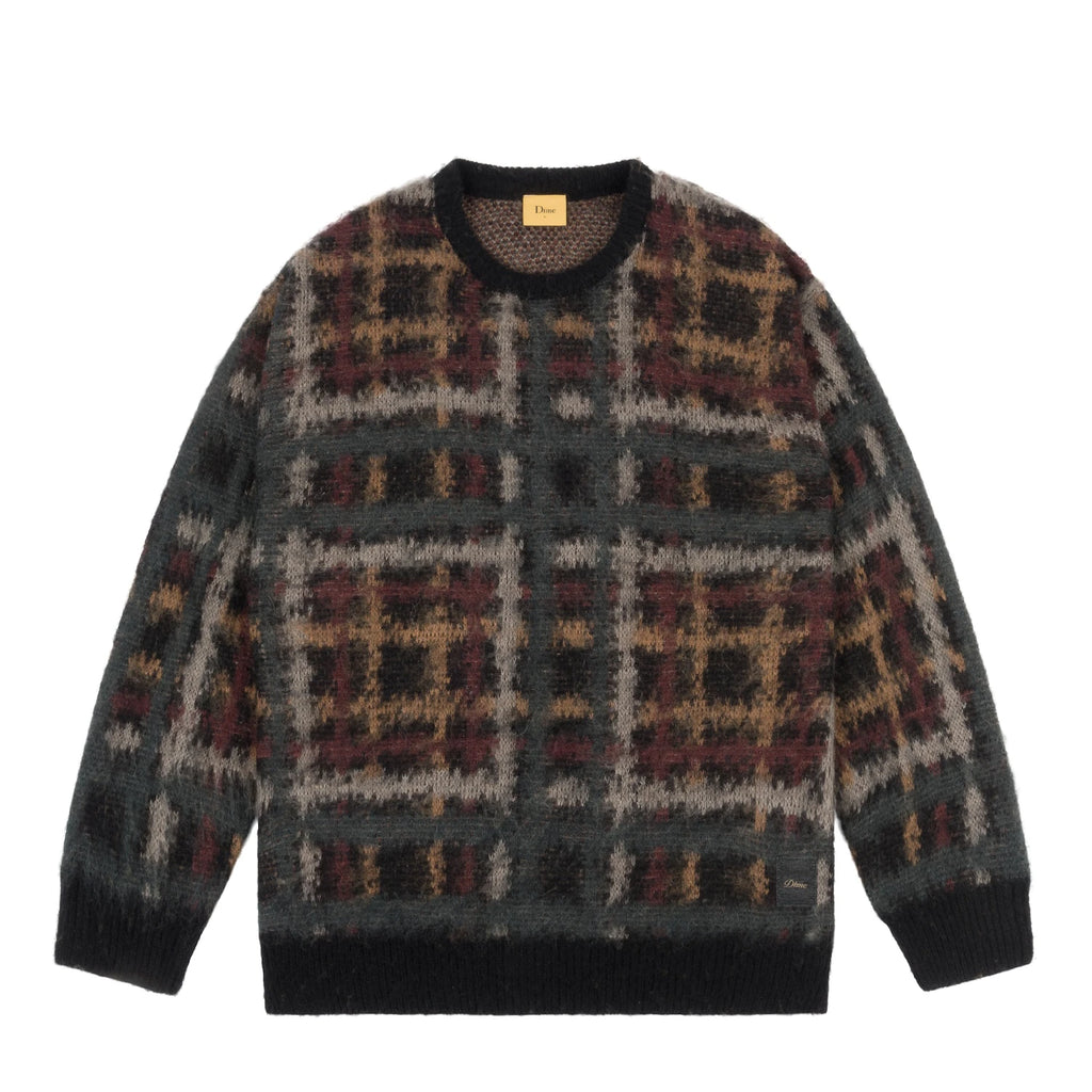 Dime MTL Plaid Mohair Knit en noir vue de face 