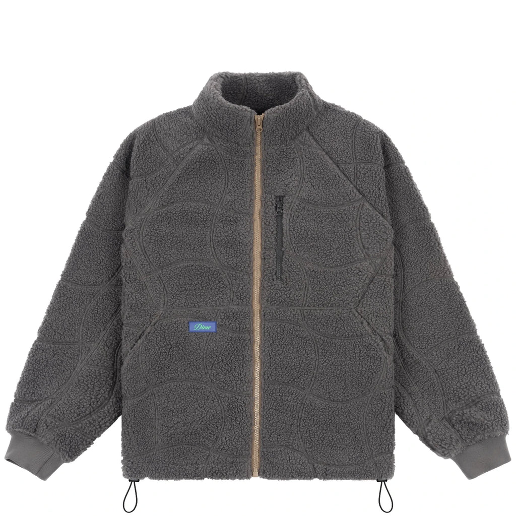 Veste Dime MTL Coverstitch Sherpa Fleece en charbon vue de face