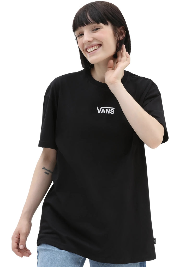 Mannequin fille portant le t-shirt Robe Center Vee Noir vue de face