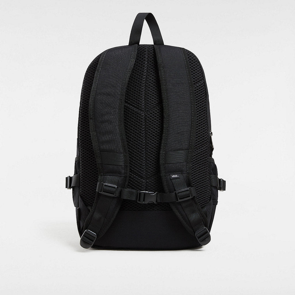 Sac à dos Vans Original Noir, vu de dos, fabriqué en tissu CORDURA® résistant et fonctionnel.