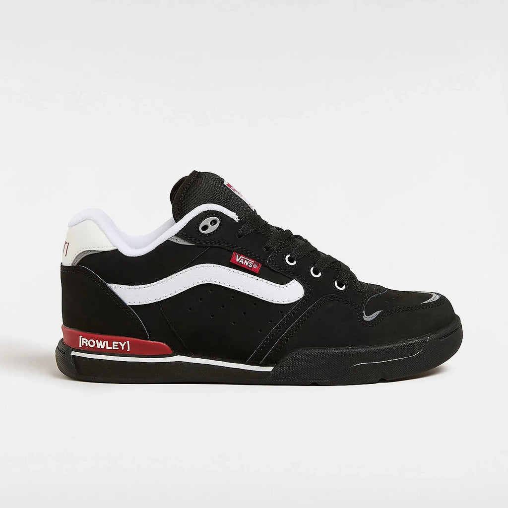 Chaussures Vans Skate Rowley XLT Black White Red vue de profil extérieur