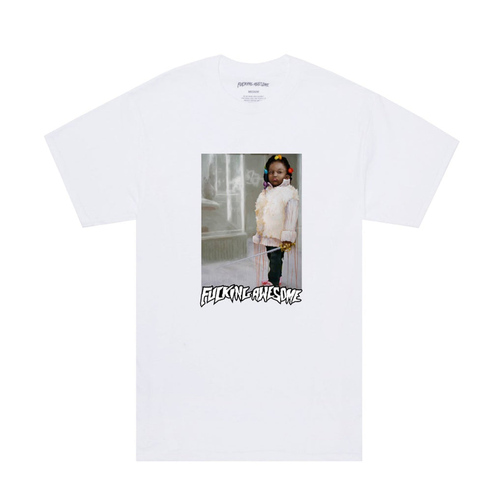 Fucking Awesome Guardian Tee White – vue de face logo imprimé