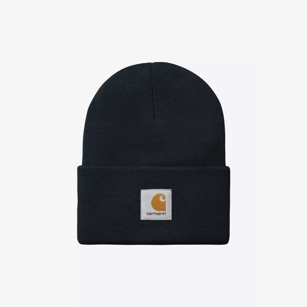 Carhartt WIP Acrylic Watch Hat Deep Night bonnet côtelé unisexe – skateshop Mons. Vue de face
