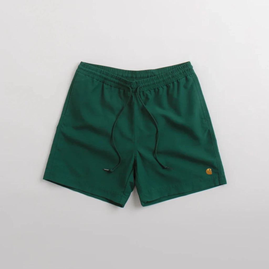 Short Carhartt WIP Chase Swim Trunks Chervil/Gold vue de face