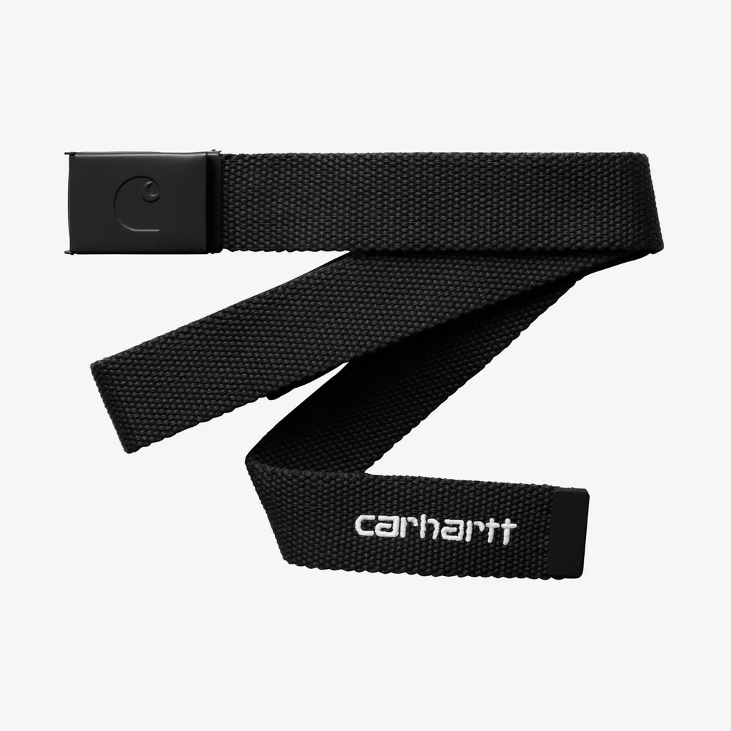 Ceinture Carhartt WIP C-Logo Tonal Black/White polyester avec boucle métallique logo C – skateshop Mons