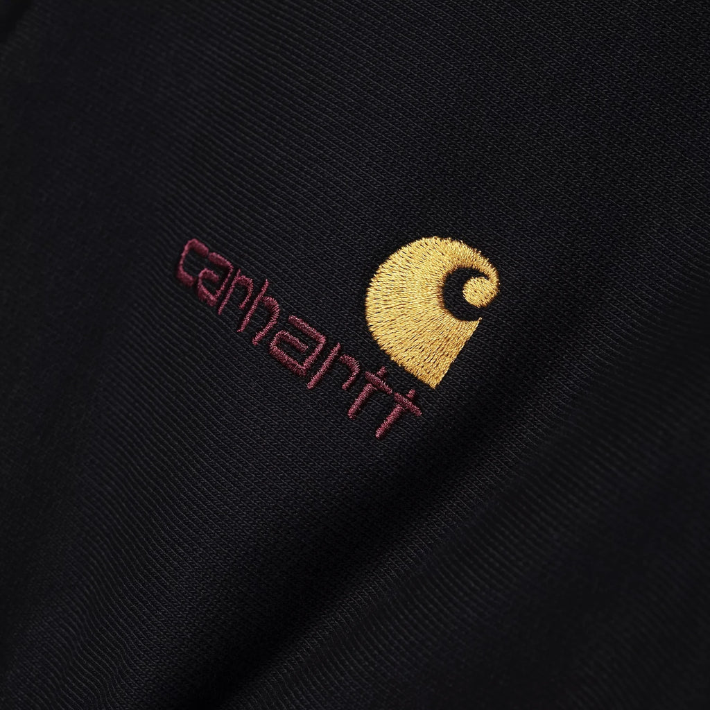 Carhartt WIP Half Zip American Script Sweatshirt (Black)