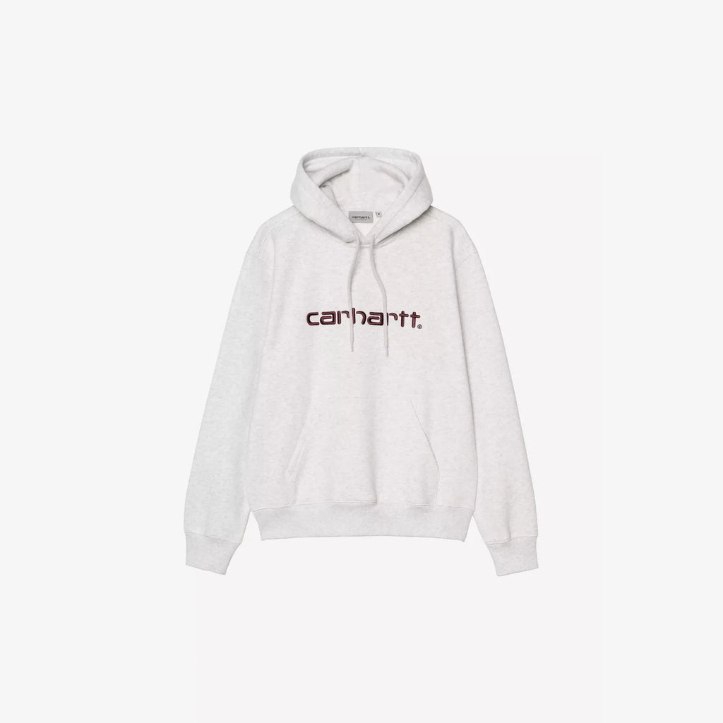 Hoodie Carhartt WIP Script Ash Heather Rondo coupe ample logo brodé – skateshop Mons