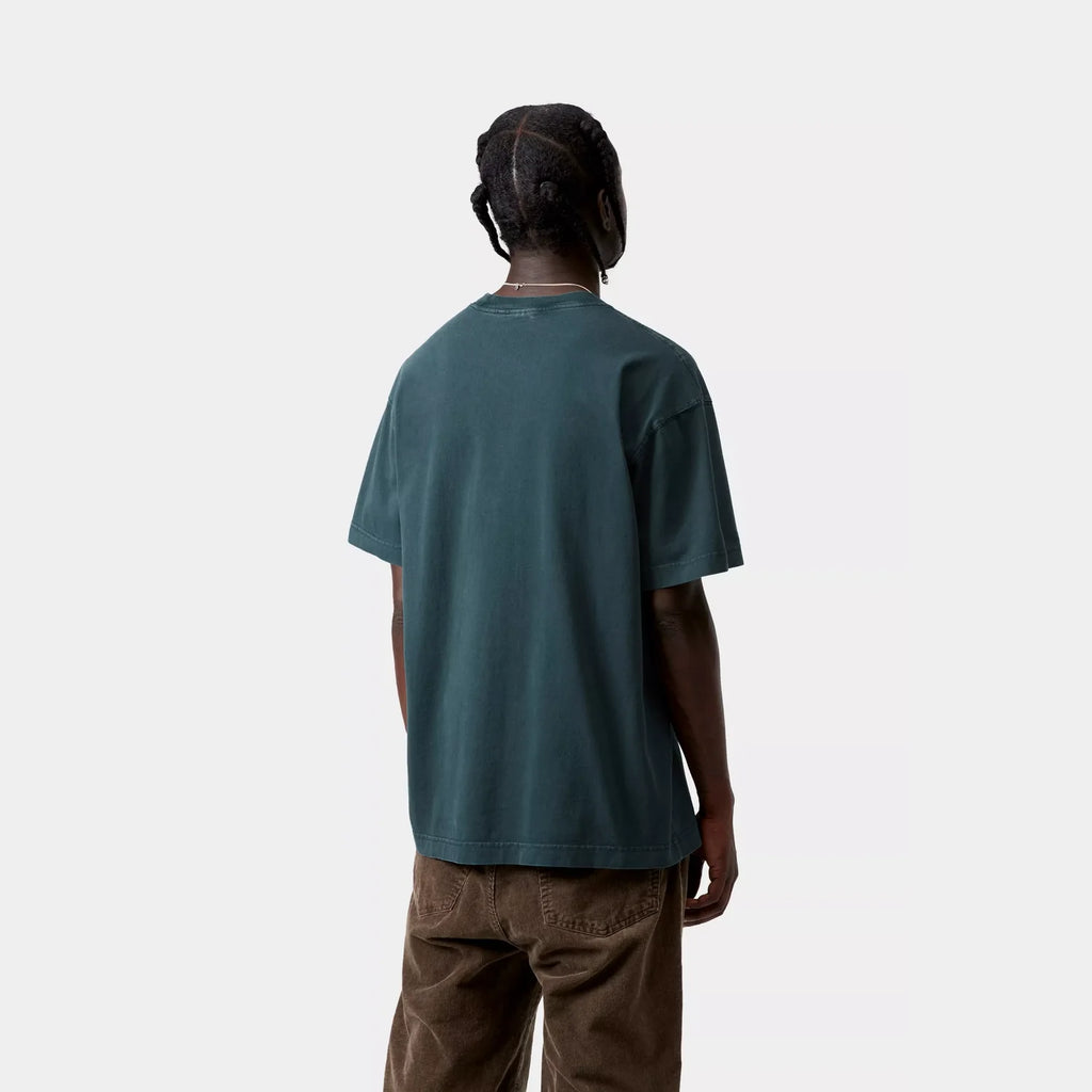 T-shirt Vista Carhartt WIP – coton 230 g loose fit teint en pièce – skateshop Mons- Porté par un mannequin vu de dos