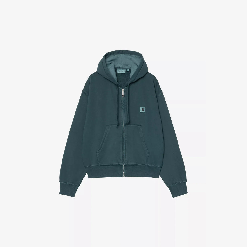 Women’s Hooded Nelson Jacket Carhartt WIP – coton épais garment-dyed avec capuche – skateshop Mons - Vue de face