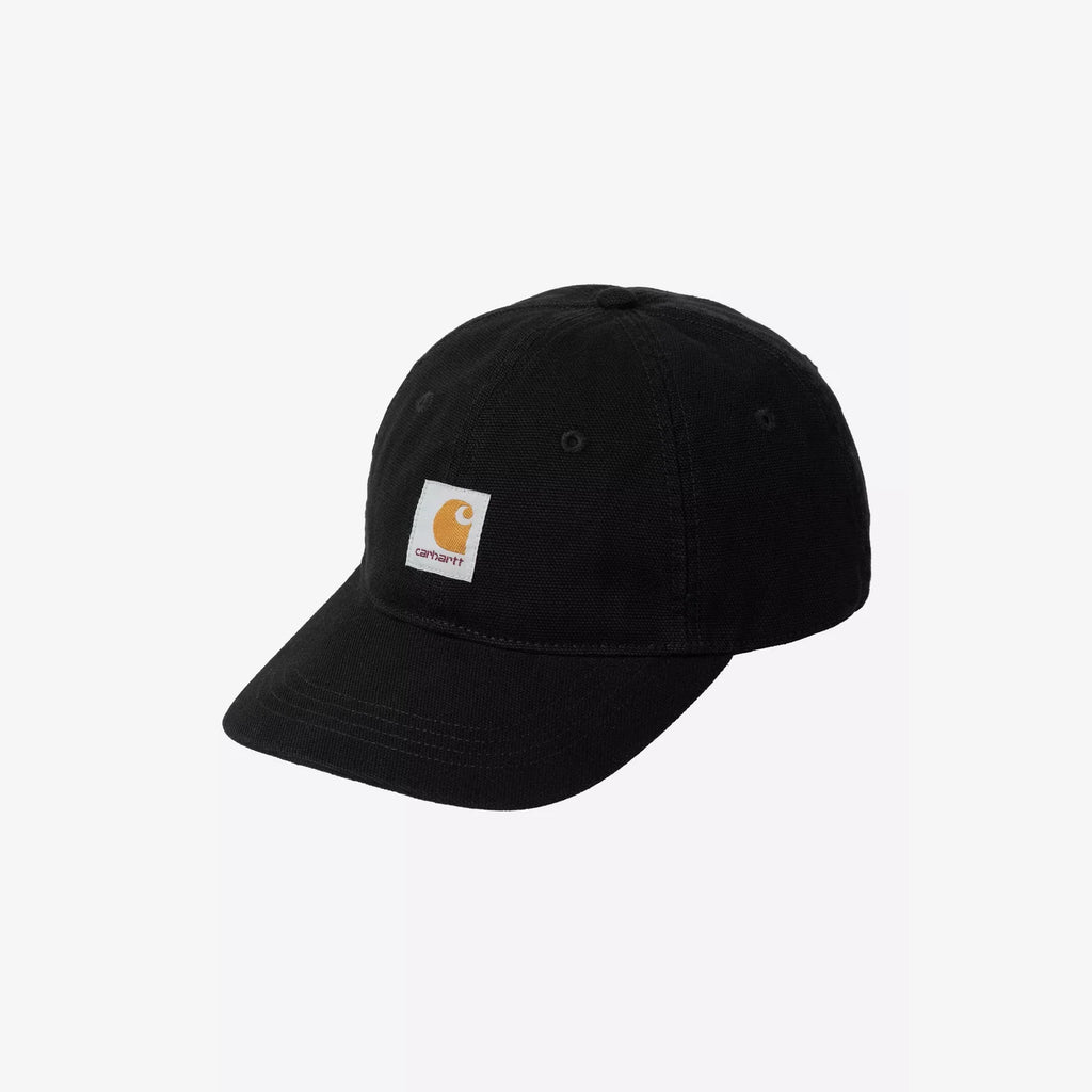 Selby Canvas Cap Carhartt WIP – canvas coton épais visière incurvée Velcro – skateshop Mons - Vue de 3/4 face