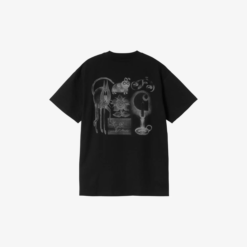 T-shirt Carhartt WIP Okniceok 01 Black coupe loose imprimés graphiques avant et dos – skateshop Mons