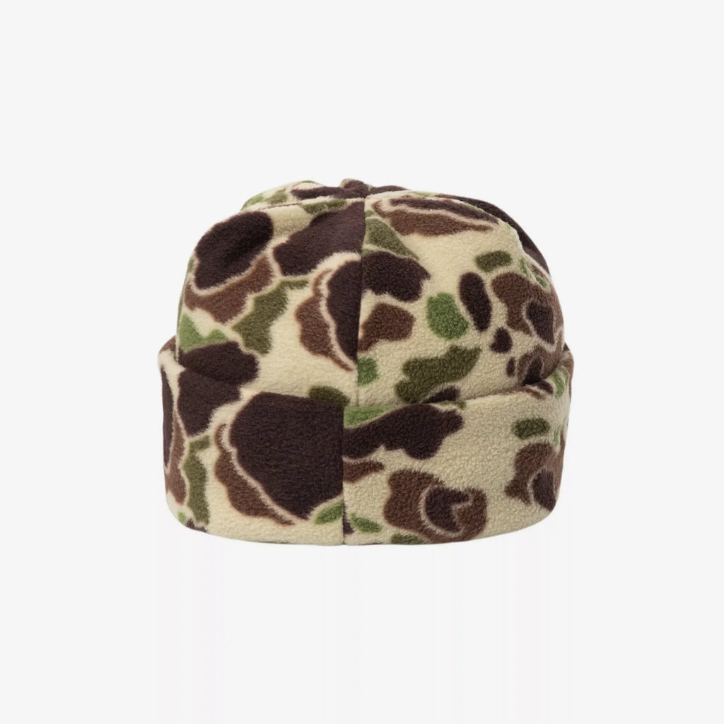 Bonnet Expedition Carhartt WIP – polaire polyester douce Square Label camo duck green – skateshop Mons - Vue de dos