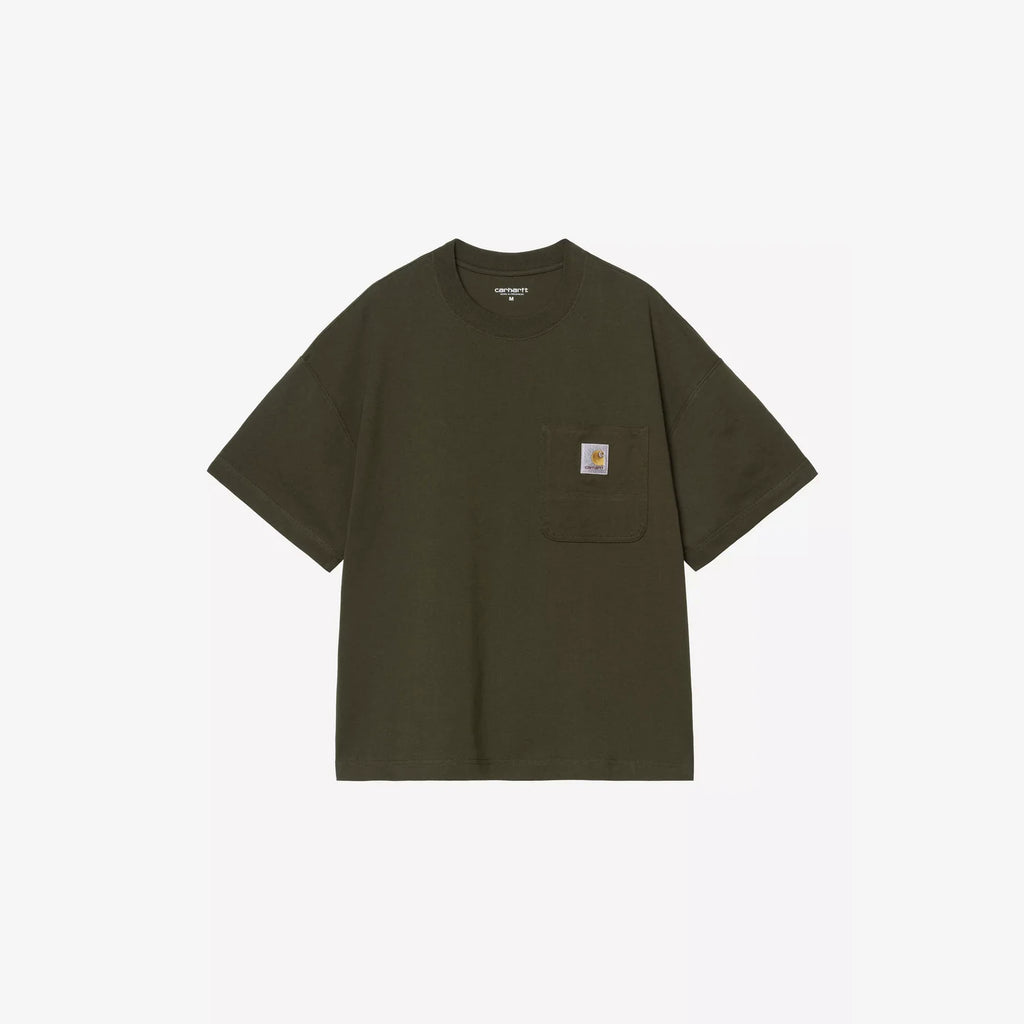 T-shirt Carhartt WIP Work Pocket Olive coton coupe boxy loose avec poche poitrine – skateshop Mons