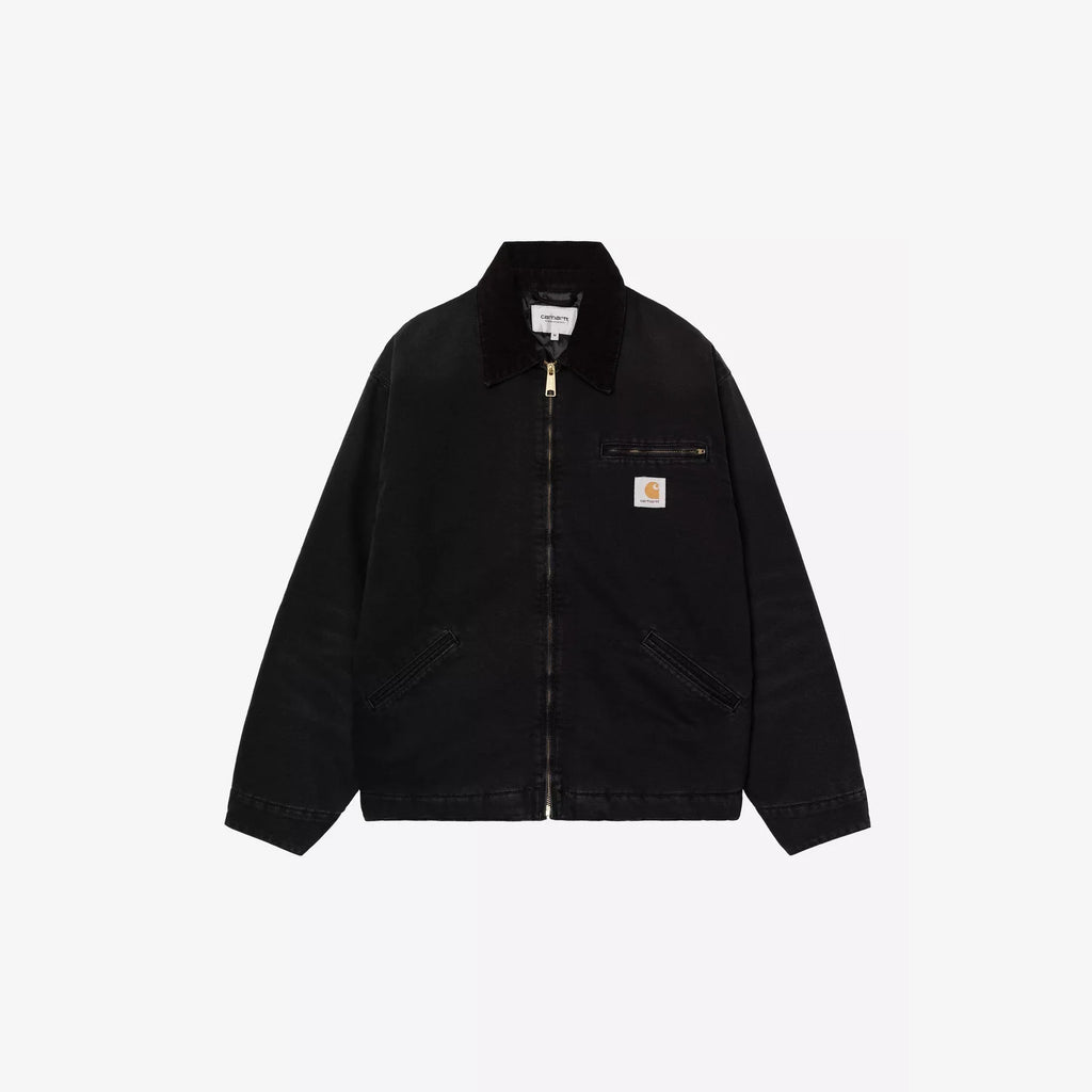 Veste Carhartt WIP OG Detroit Black Chalk Washed coton bio col velours côtelé – skateshop Mons