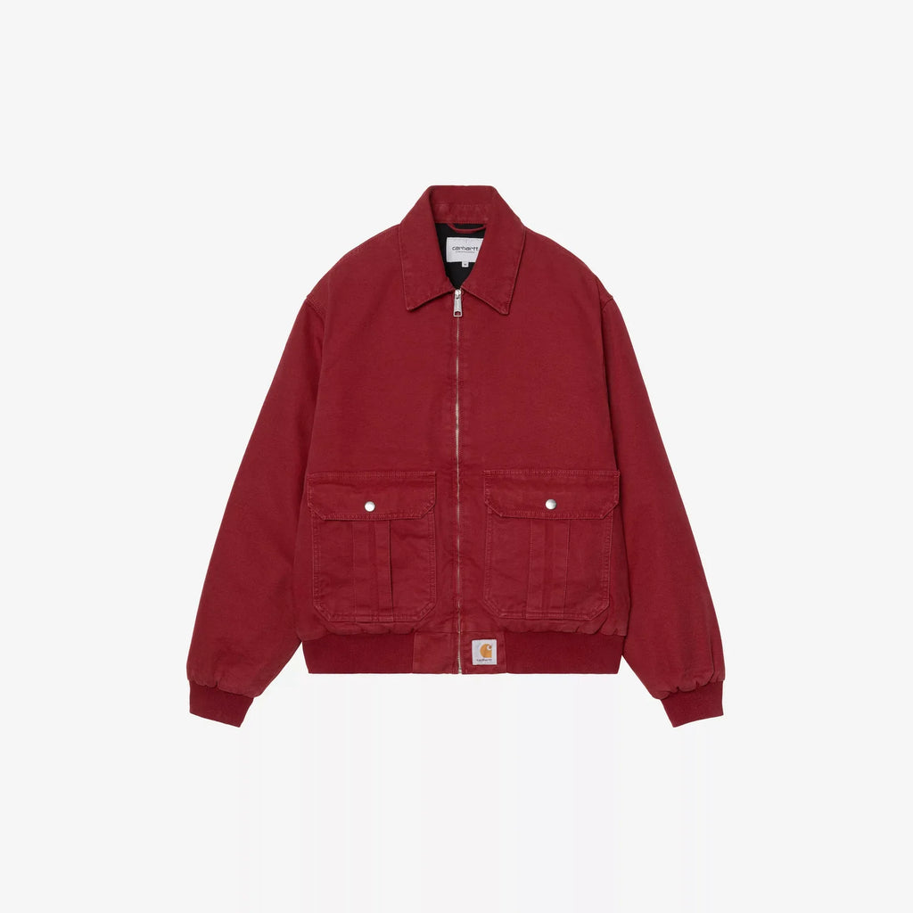 Veste Carhartt WIP Stanton Black coton épais délavé doublée matelassée – skateshop Mons