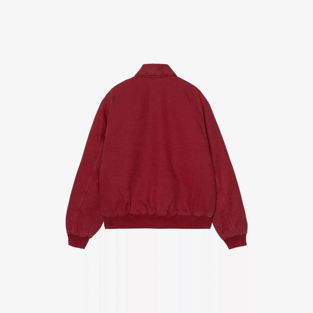 Veste Carhartt WIP Stanton Black coton épais délavé doublée matelassée – skateshop Mons - Vue de dos