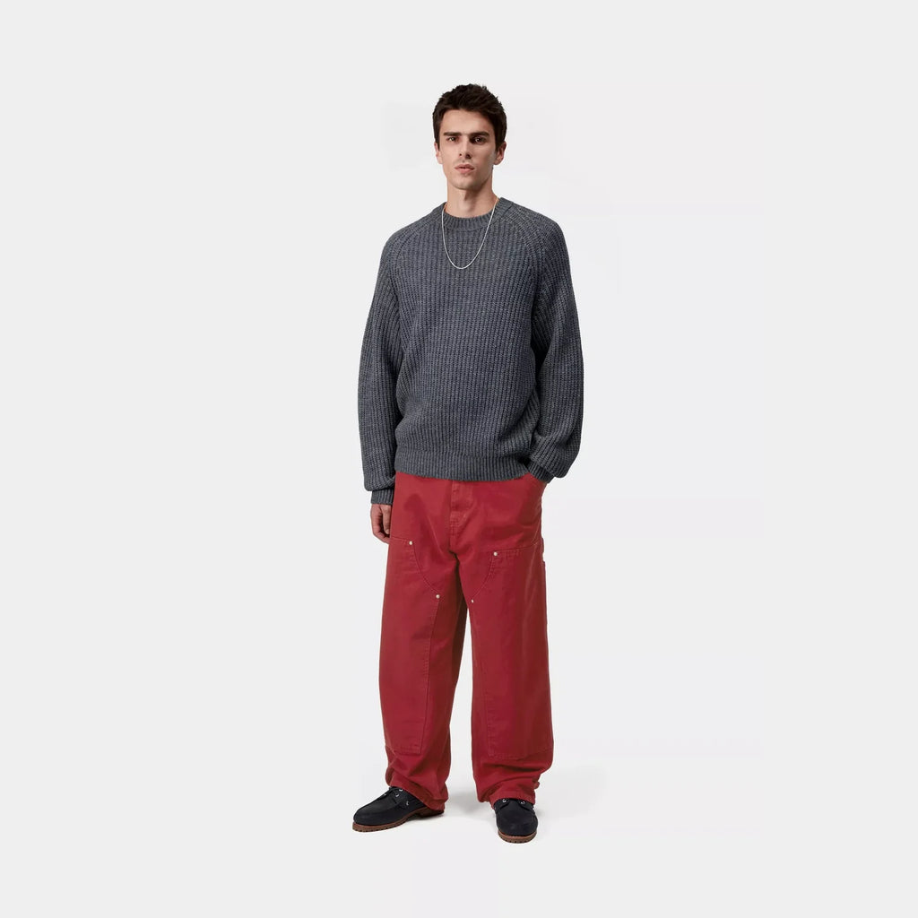 Pantalon Carhartt WIP OG Double Knee coupe droite décontractée, toile épaisse avec renforts. Disponible près de Mons. Vue de dos porté par un mannequin en entier
