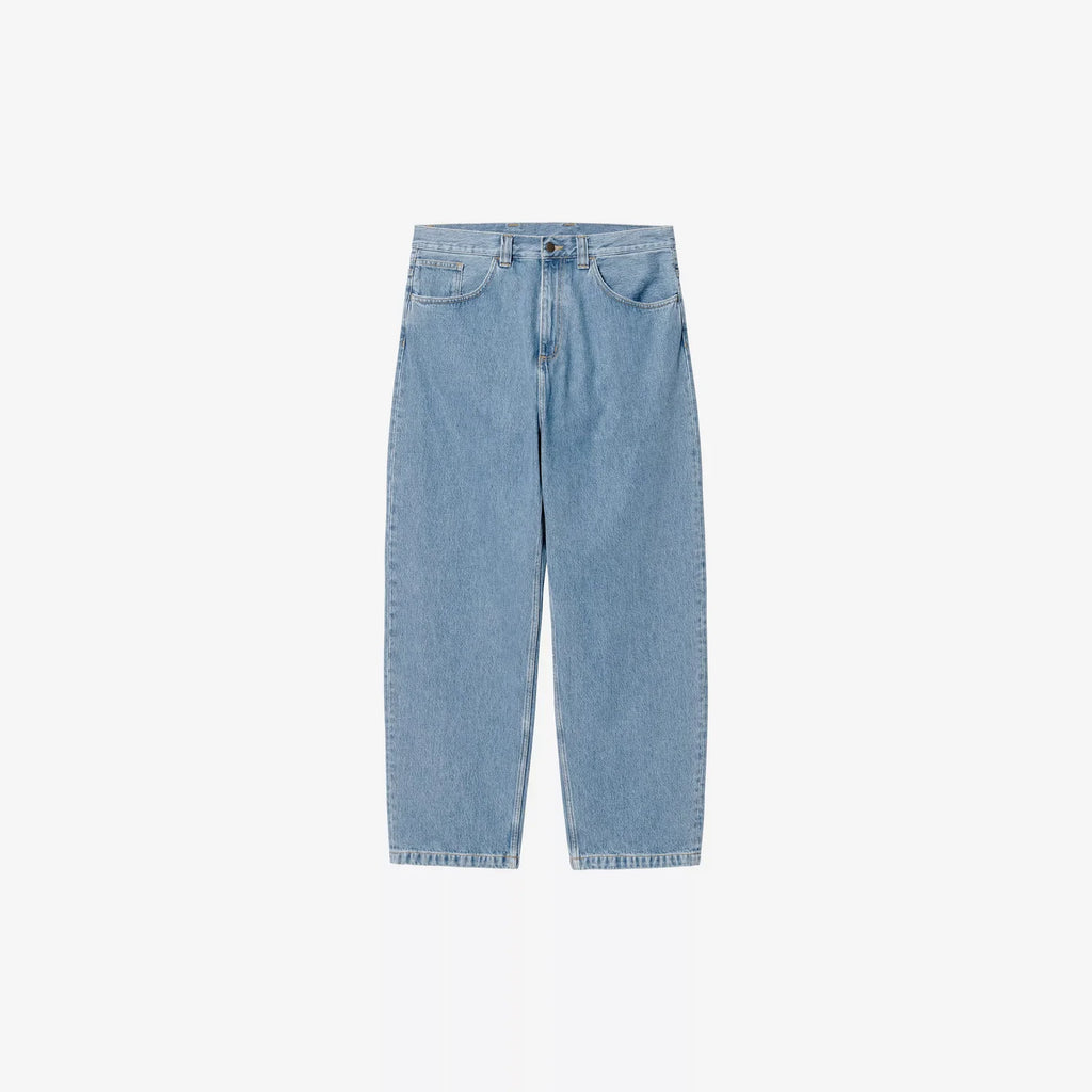 Pantalon Brandon Carhartt WIP – denim Smith loose straight entrejambe bas – skateshop Mons - Vue de face