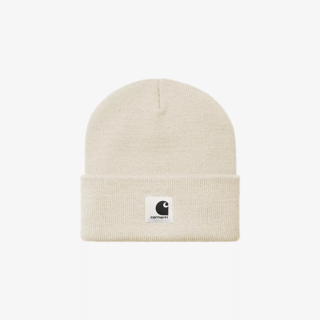 Bonnet Carhartt WIP Ashley femme Salt maille côtelée douce Square Label – skateshop Mons