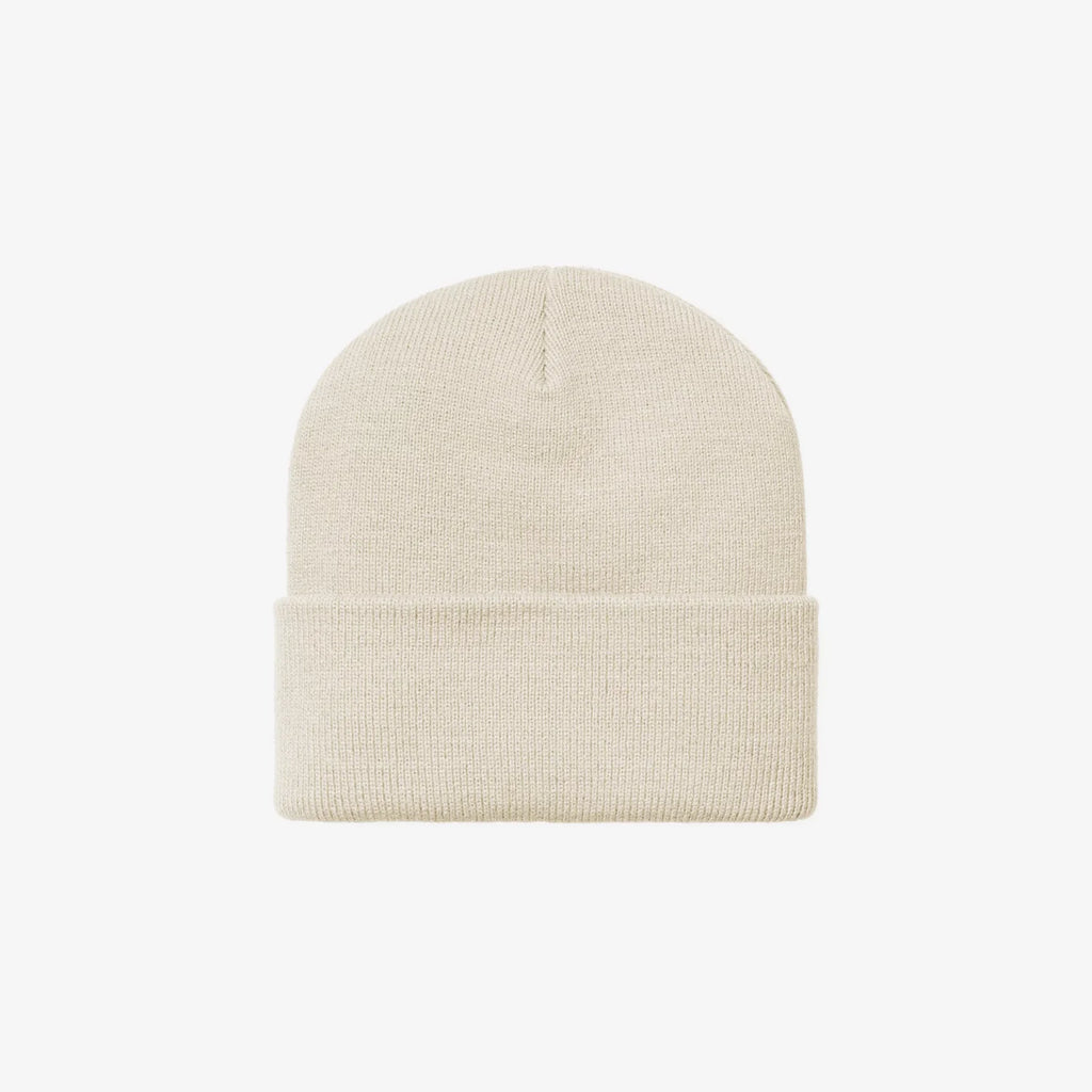 Bonnet Carhartt WIP Ashley femme Salt maille côtelée douce Square Label – skateshop Mons - Vue de dos