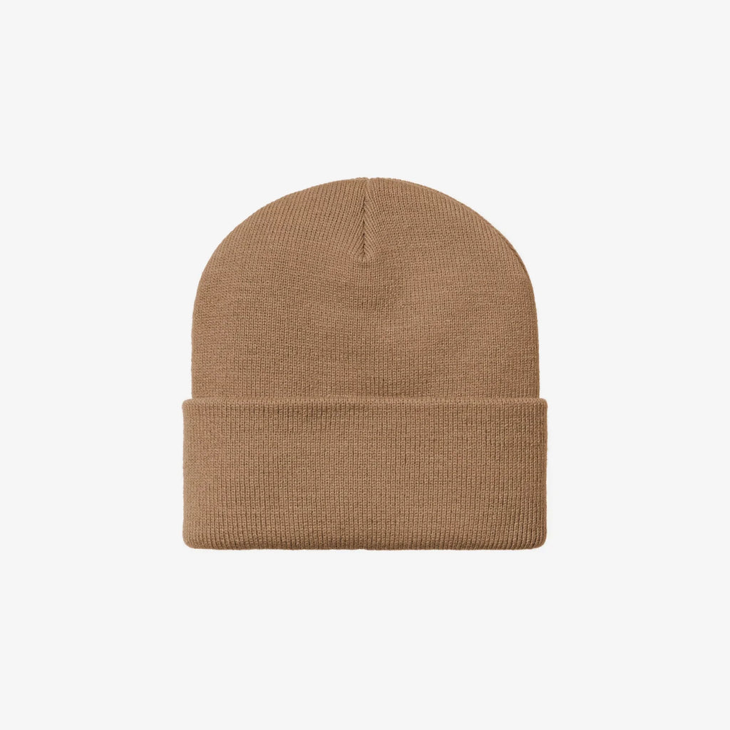 Bonnet Carhartt WIP Ashley femme Peanut maille côtelée douce Square Label – skateshop Mons - Vue de dos