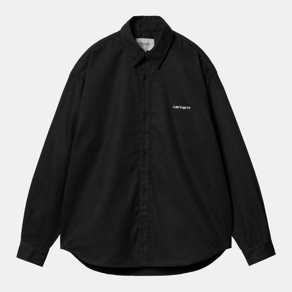 Chemise Carhartt WIP Module Scrip Shirt Black/Wax vue de face