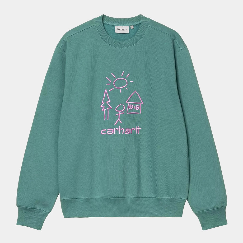 Carhartt WIP masterpiece sweatshirt saguaro pink vu de face