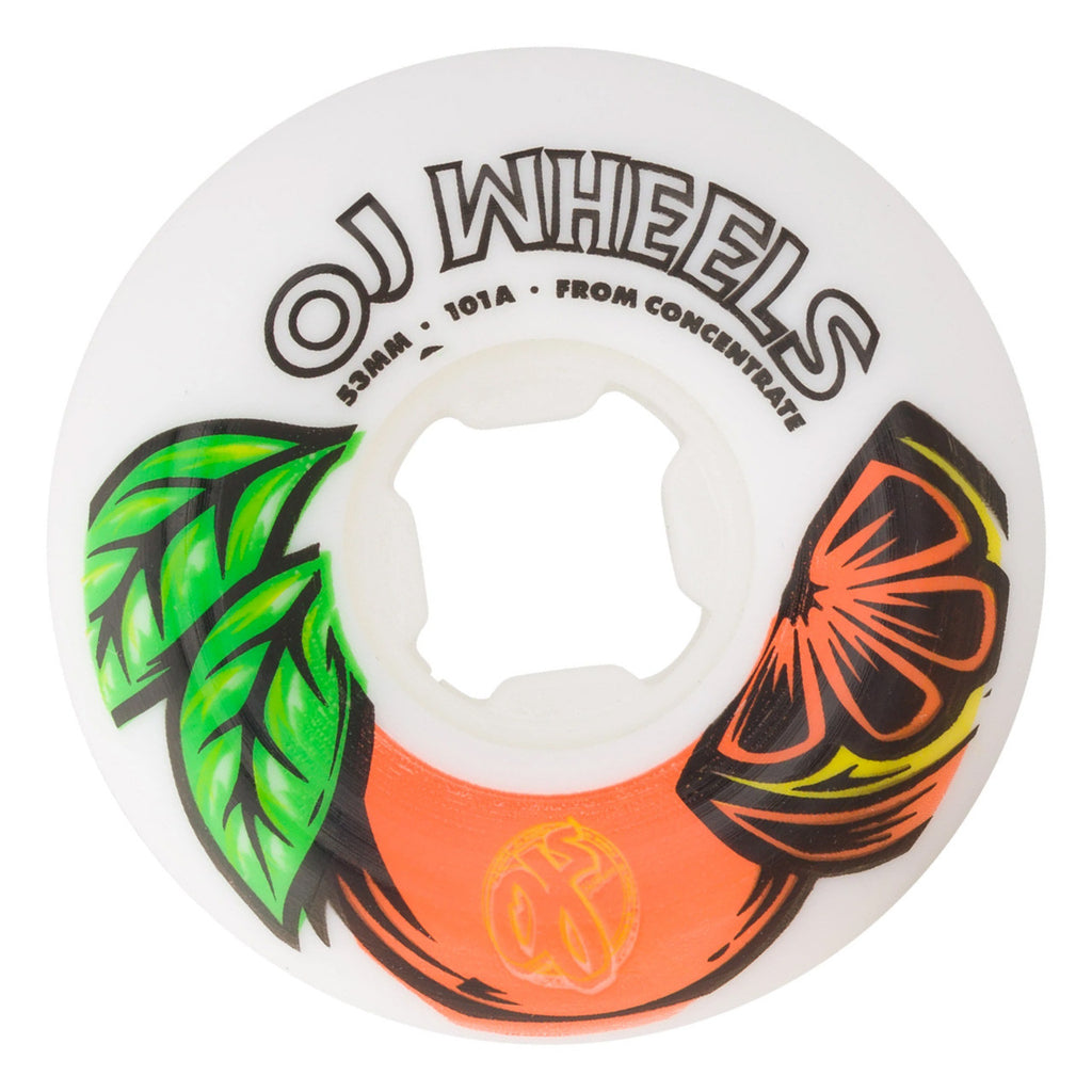 OJ Wheels 101A Hardline From Concentrate (White/Orange)