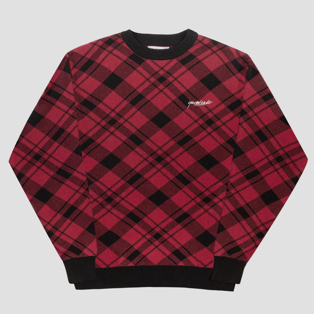 Pull Yardsale Plaid Knit Red/Black vu de face