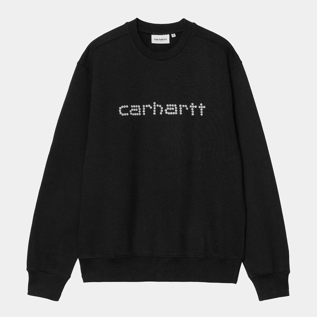 Pull Carhartt WIP Rivet Script Sweat Black vu de face