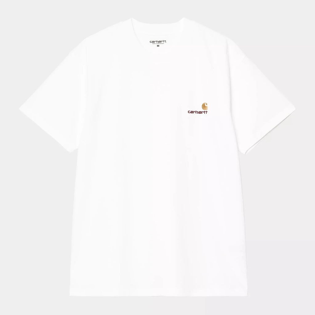 S/S American Script t-shirt White Carhartt WIP vu de face